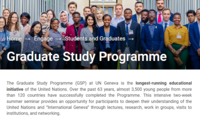 United Nations 64th Geneva Graduate Study Programme 2026